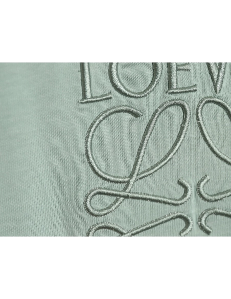 Loewe solid color embroidered large logo T-shirt TSK1,All order with free shipping Loewe