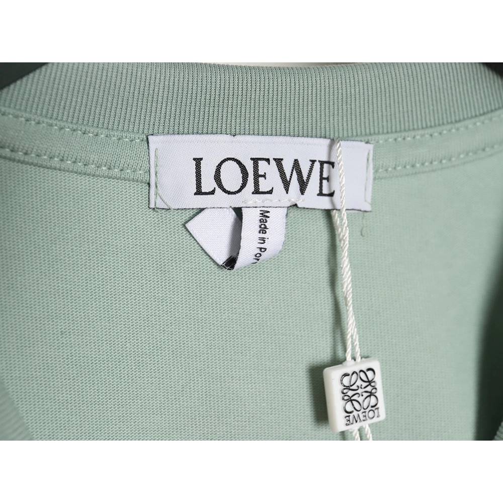 Loewe solid color embroidered large logo T-shirt TSK1,All order with free shipping Loewe