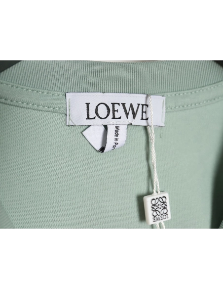 Loewe solid color embroidered large logo T-shirt TSK1,All order with free shipping Loewe