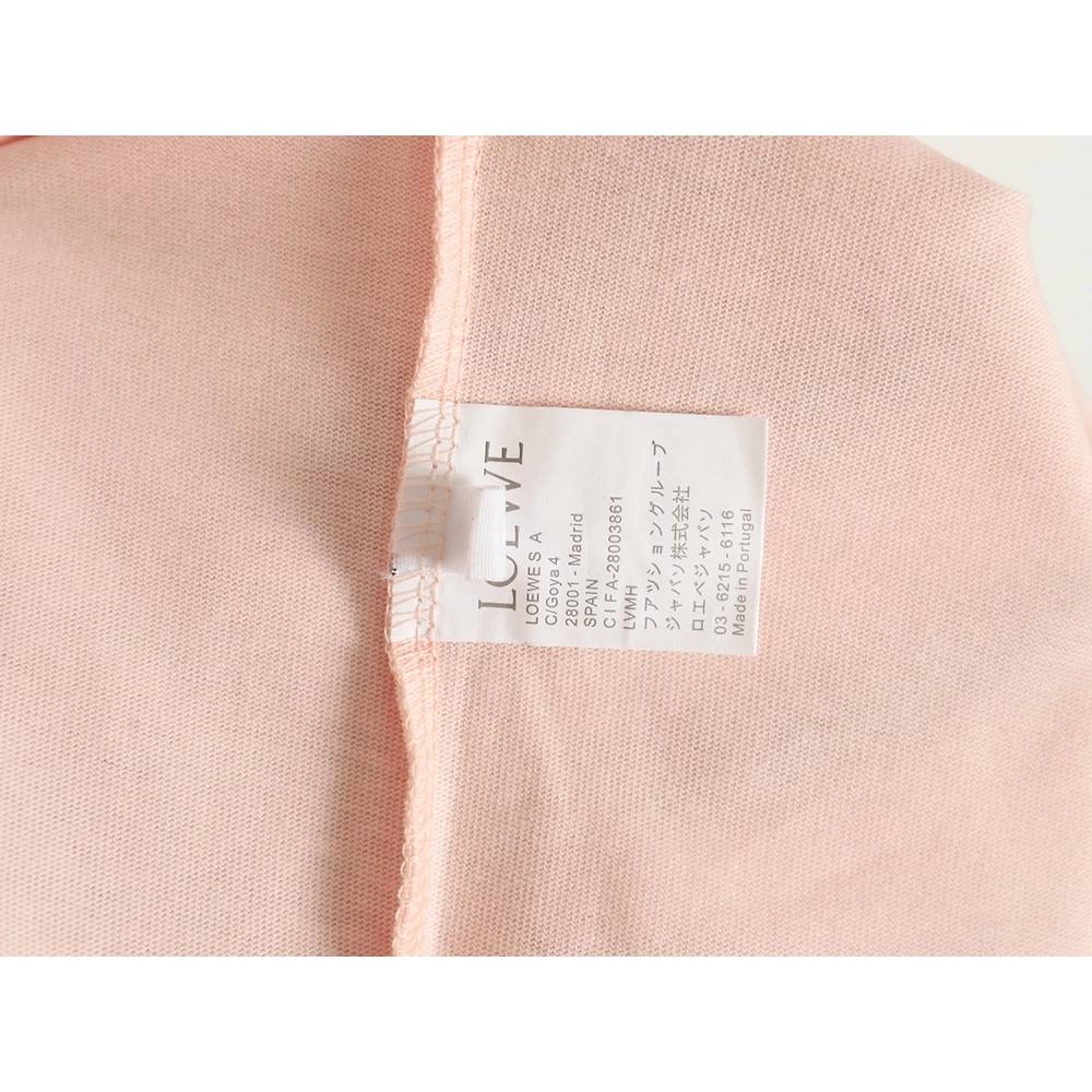 Loewe solid color embroidered large logo T-shirt,All order with free shipping Loewe