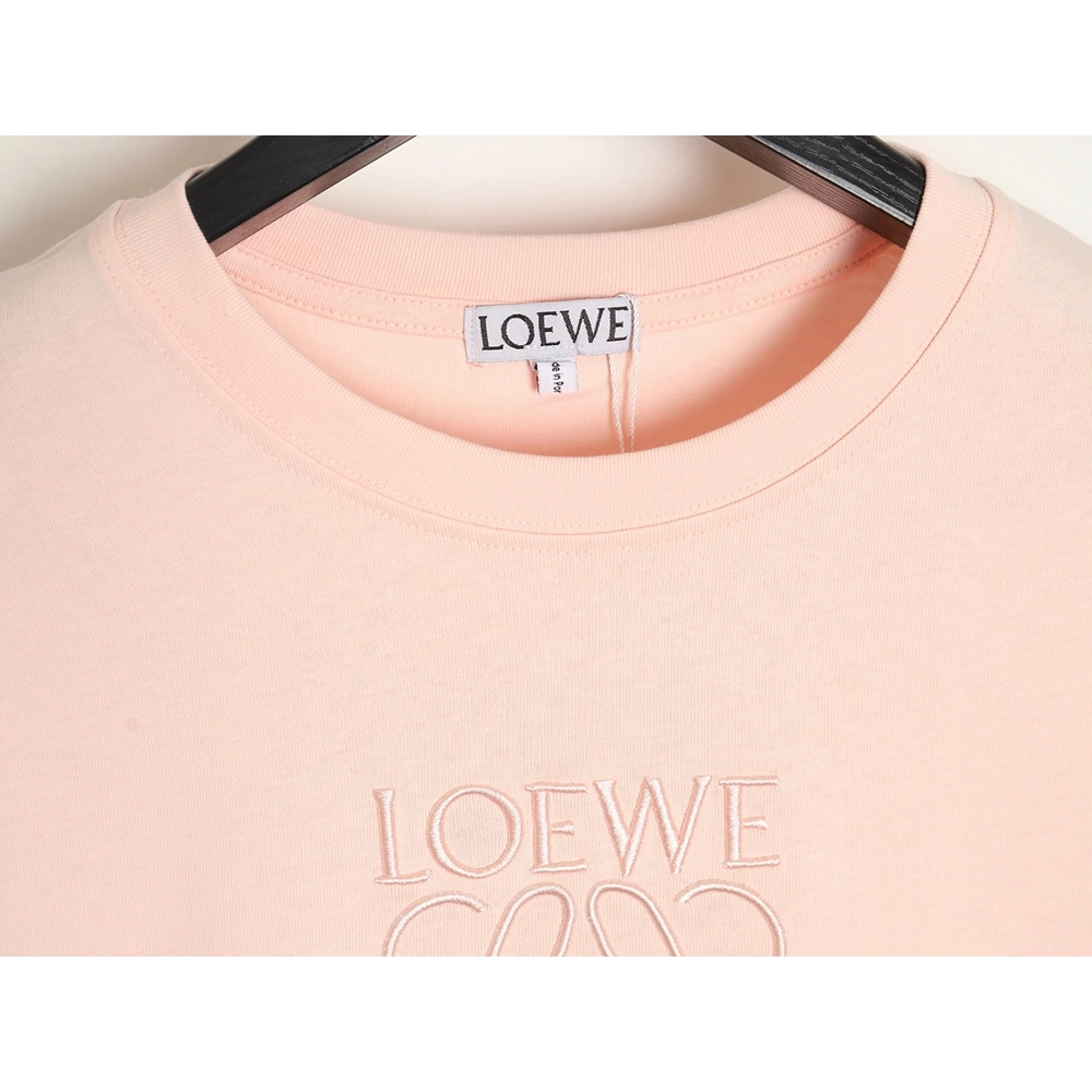 Loewe solid color embroidered large logo T-shirt,All order with free shipping Loewe