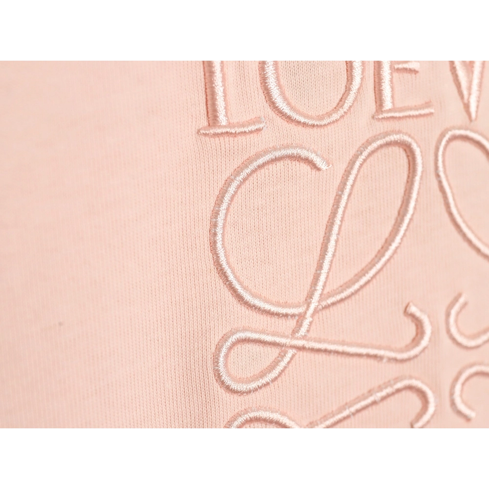 Loewe solid color embroidered large logo T-shirt,All order with free shipping Loewe