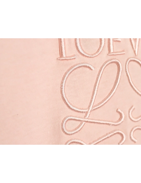 Loewe solid color embroidered large logo T-shirt,All order with free shipping Loewe