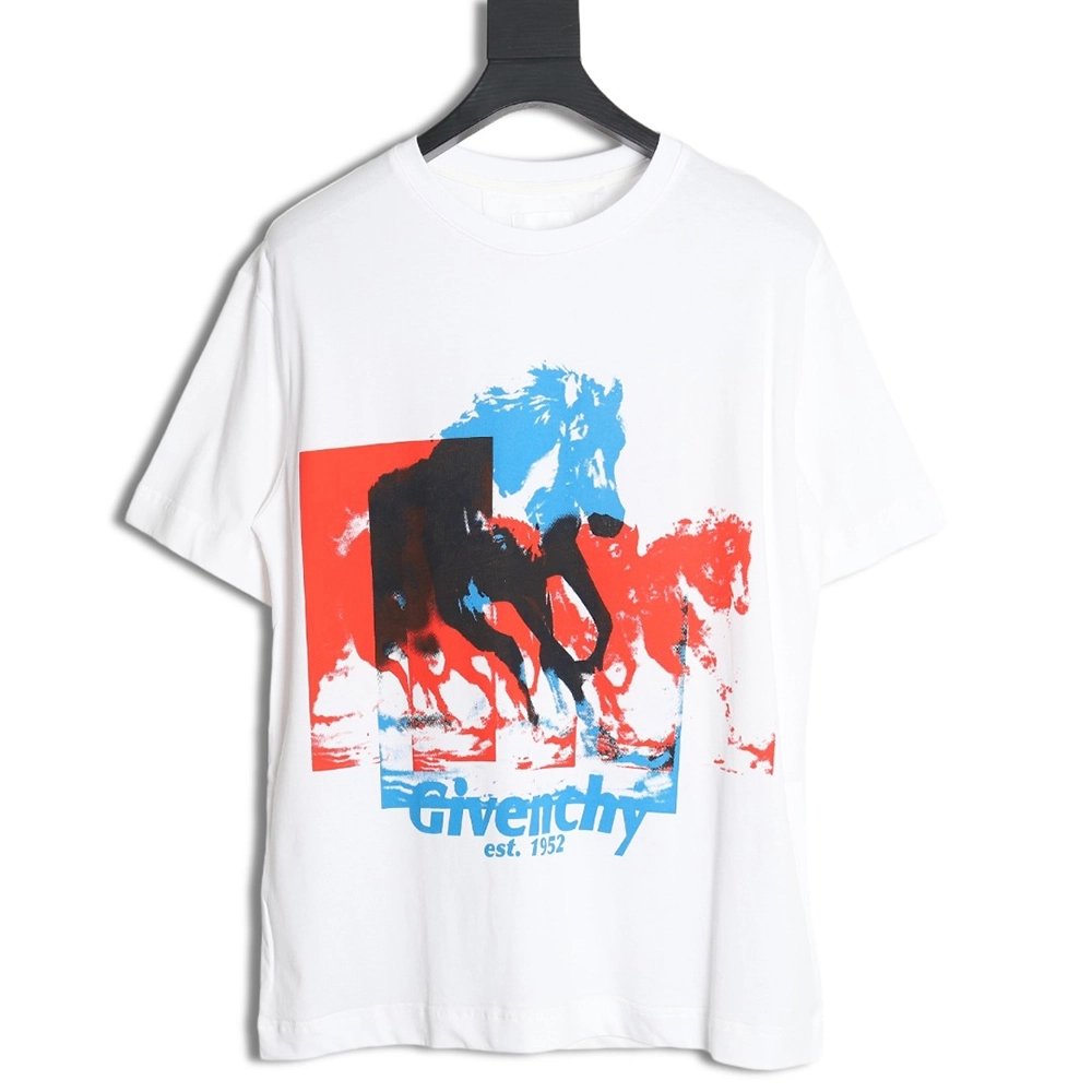 Givenchy 24SS horse print short-sleeved T-shirt,All order with free shipping Givenchy