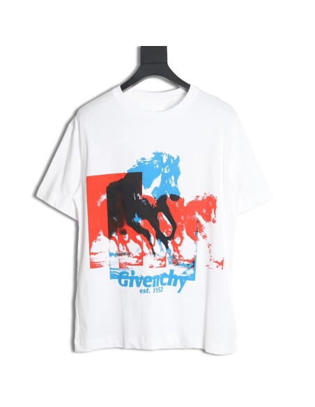 Givenchy 24SS horse print short-sleeved T-shirt,All order with free shipping Givenchy