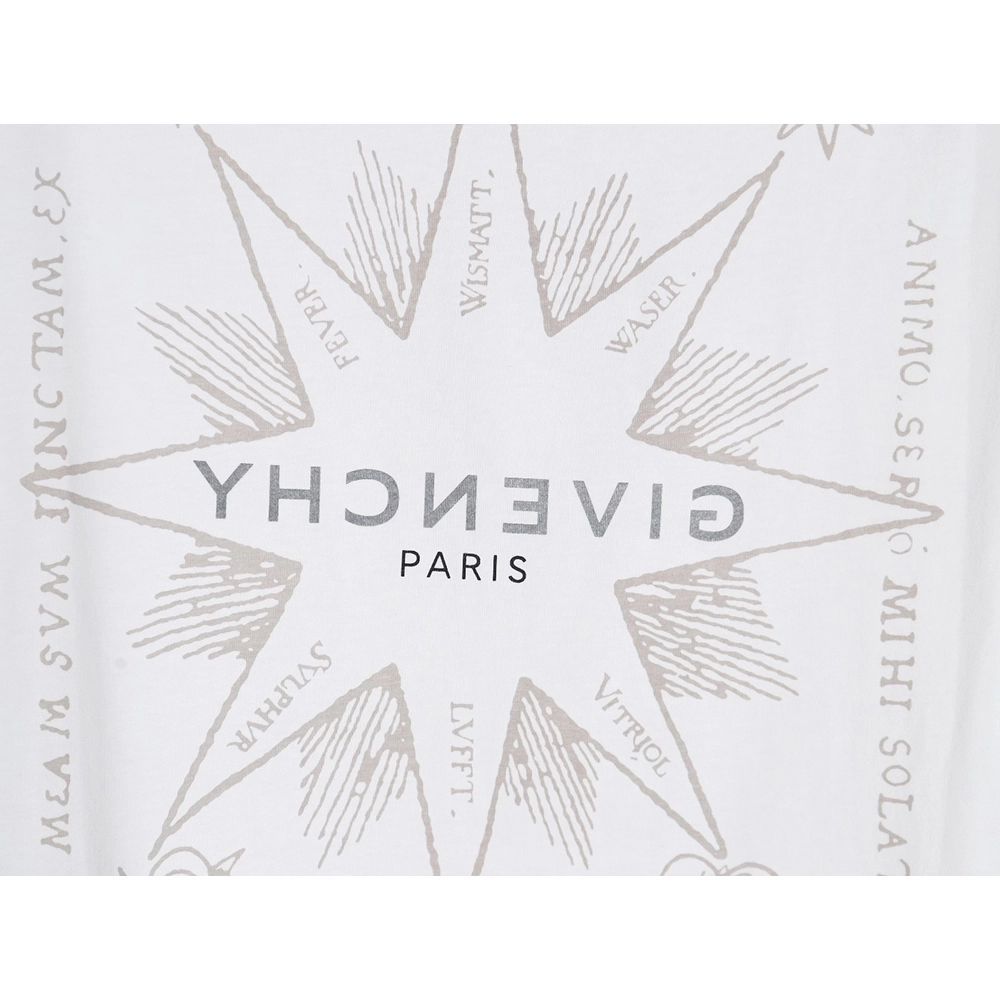 Givenchy eight-pointed star print round neck short-sleeved T-shirt,All order with free shipping Givenchy