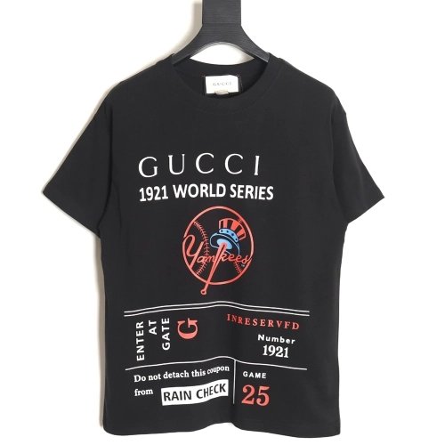 Reps Gucci 1921 Commemorative Edition Letter Print Short Sleeve T-Shirt TSK1,All order with free shipping Reps Gucci