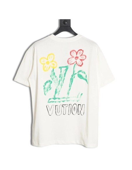Reps Louis Vuitton Graffiti Flower Series Short Sleeve T-shirt,All order with free shipping Reps Louis Vuitton