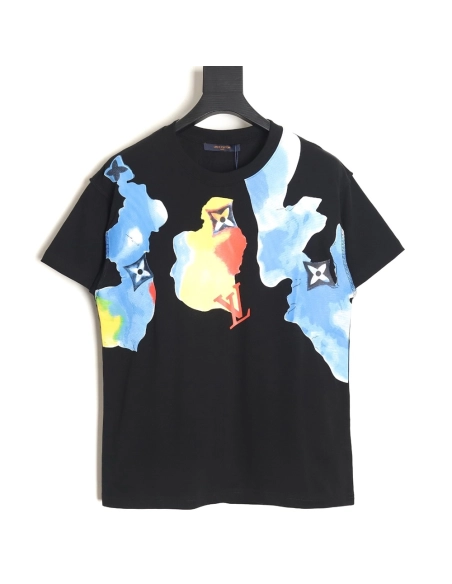 Reps Louis Vuitton Watercolor Graffiti Short Sleeve T-Shirt_TSK1,All order with free shipping Reps Louis Vuitton