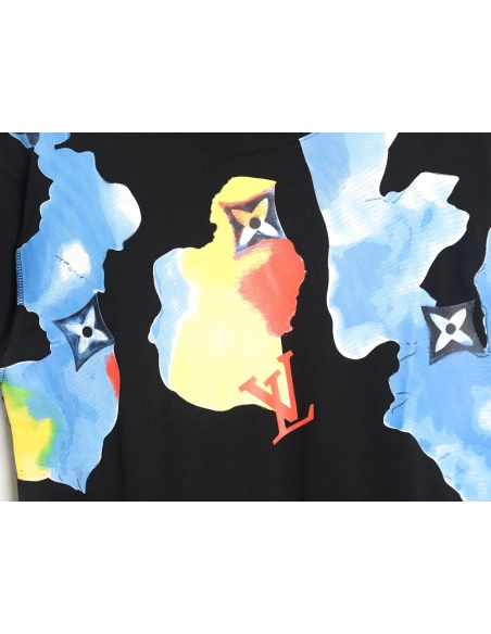 Reps Louis Vuitton Watercolor Graffiti Short Sleeve T-Shirt_TSK1,All order with free shipping Reps Louis Vuitton