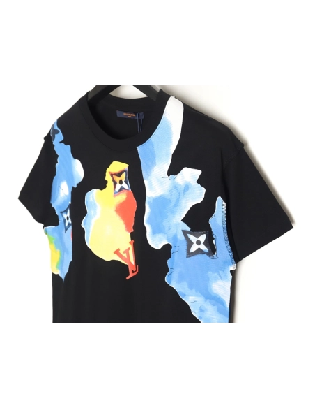 Reps Louis Vuitton Watercolor Graffiti Short Sleeve T-Shirt_TSK1,All order with free shipping Reps Louis Vuitton