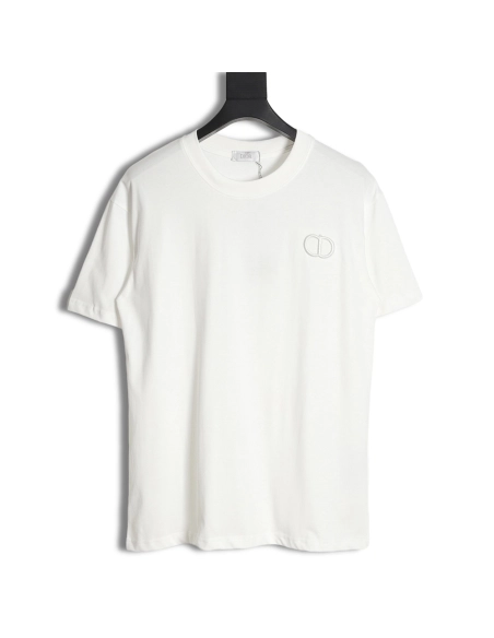Dior Chest CD Letter Embroidered Short Sleeve T-Shirt,All order with free shipping Dior