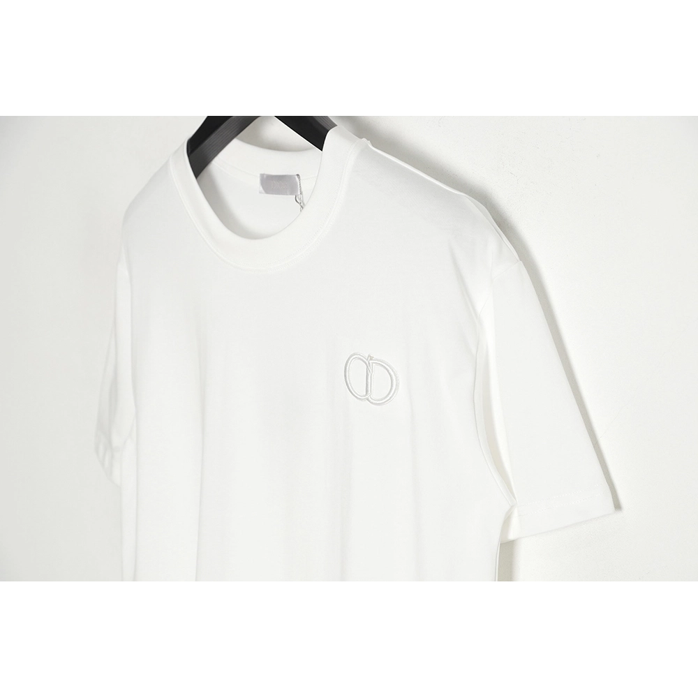 Dior Chest CD Letter Embroidered Short Sleeve T-Shirt,All order with free shipping Dior