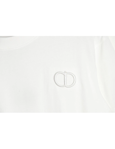 Dior Chest CD Letter Embroidered Short Sleeve T-Shirt,All order with free shipping Dior