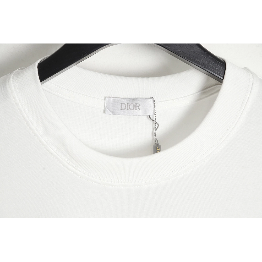 Dior Chest CD Letter Embroidered Short Sleeve T-Shirt,All order with free shipping Dior