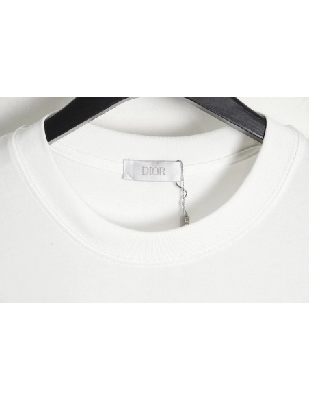 Dior Chest CD Letter Embroidered Short Sleeve T-Shirt,All order with free shipping Dior