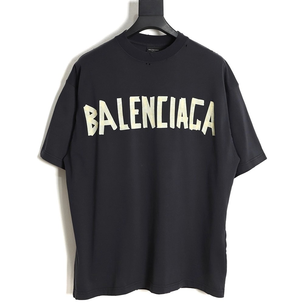 Balenciaga 23SS masking tape short-sleeved T-shirt,All order with free shipping Balenciaga