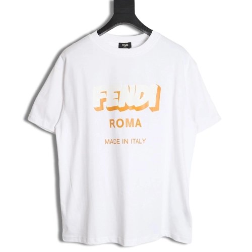Fendi 3D logo print T-shirt,All order with free shipping Fendi