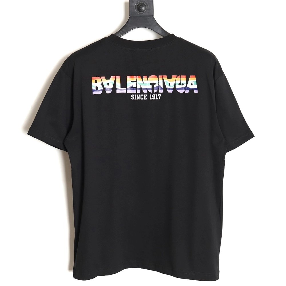 Balenciaga rainbow logo T-shirt TSK1,All order with free shipping Balenciaga