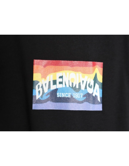 Balenciaga rainbow logo T-shirt TSK1,All order with free shipping Balenciaga