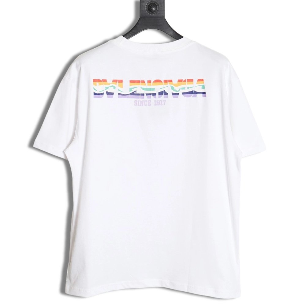 Balenciaga rainbow logo T-shirt,All order with free shipping Balenciaga