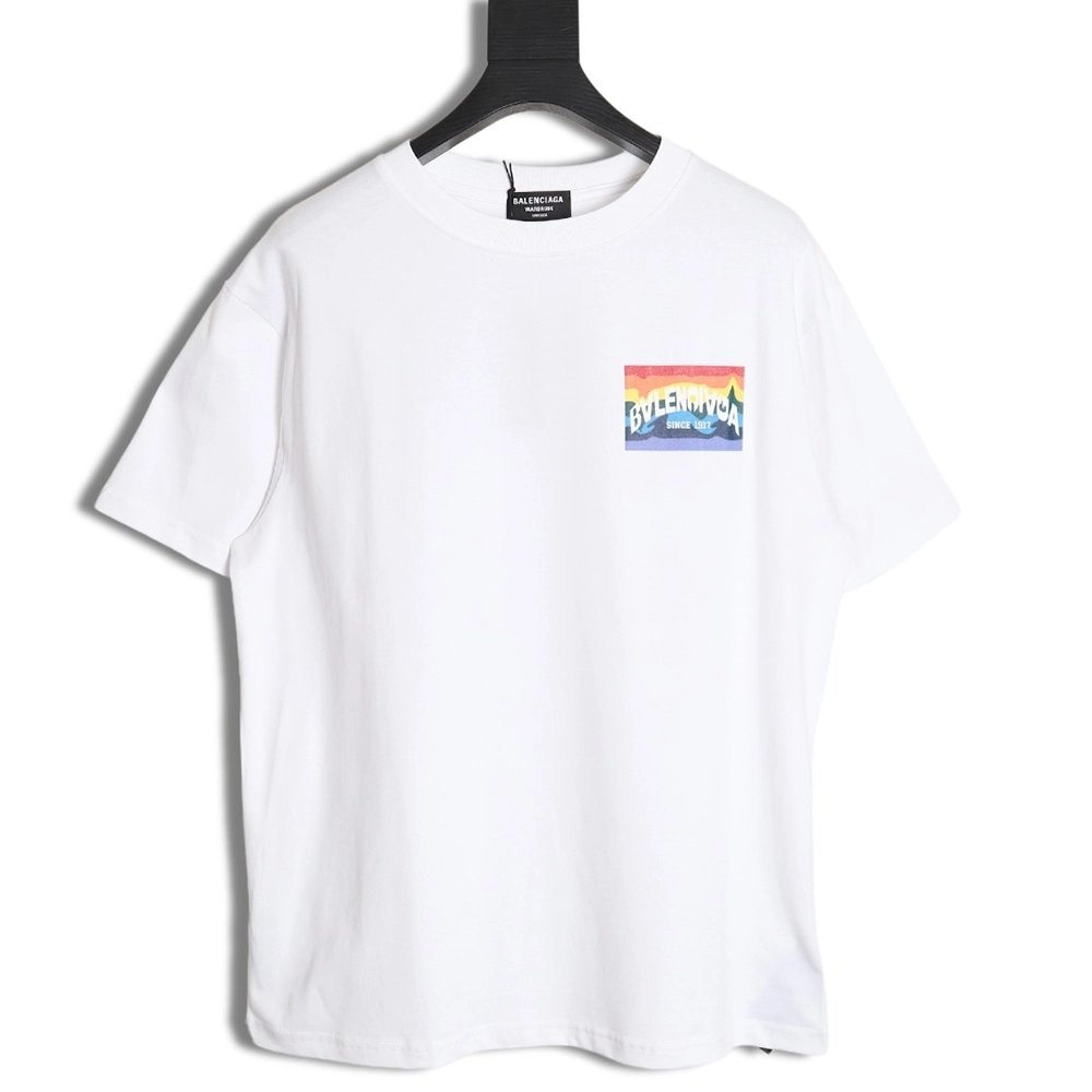 Balenciaga rainbow logo T-shirt,All order with free shipping Balenciaga