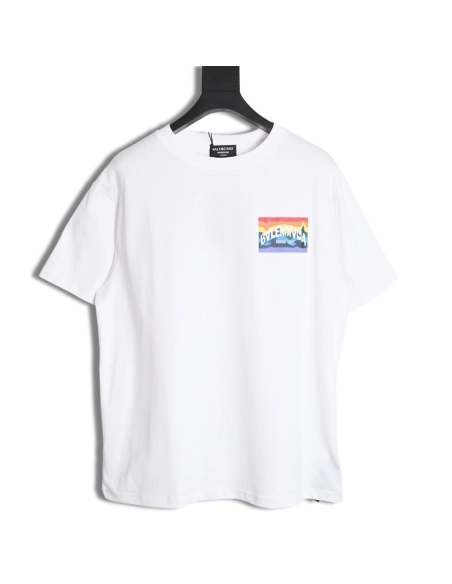Balenciaga rainbow logo T-shirt,All order with free shipping Balenciaga