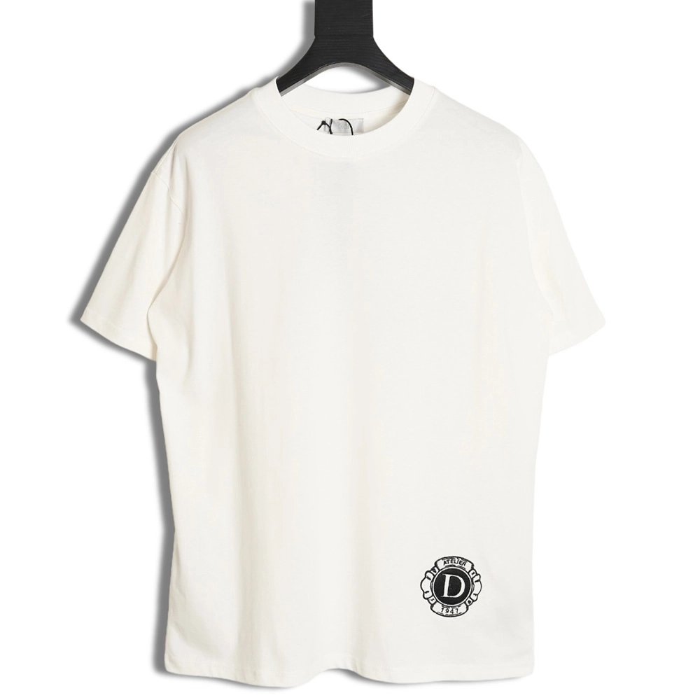 Dior 24SS logo pattern embroidered flocked letter T-shirt,All order with free shipping Dior