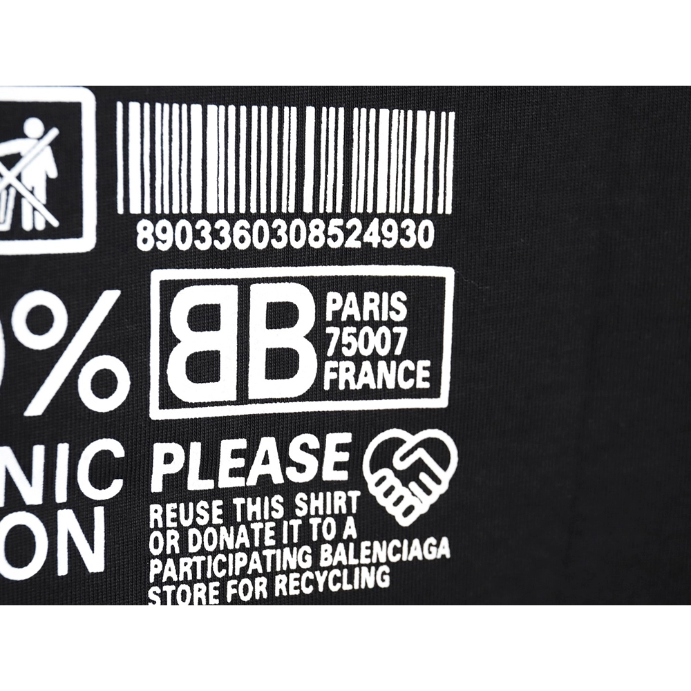 Balenciaga 23ss environmental logo short-sleeved T-shirt,All order with free shipping Balenciaga