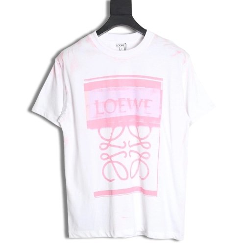 Loewe 24SS graffiti tie-dye short-sleeved T-shirt TSK1,All order with free shipping Loewe