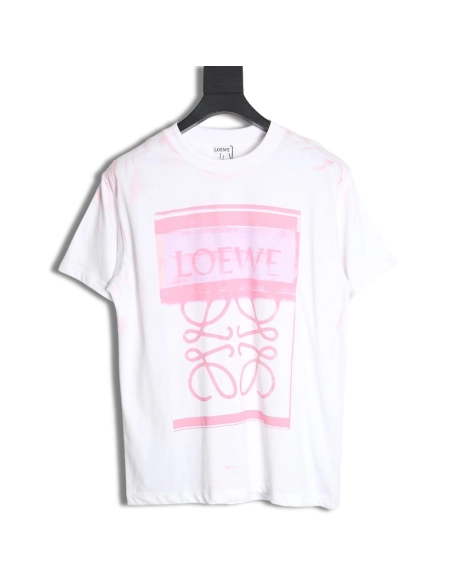 Loewe 24SS graffiti tie-dye short-sleeved T-shirt TSK1,All order with free shipping Loewe