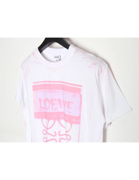 Loewe 24SS graffiti tie-dye short-sleeved T-shirt TSK1,All order with free shipping Loewe
