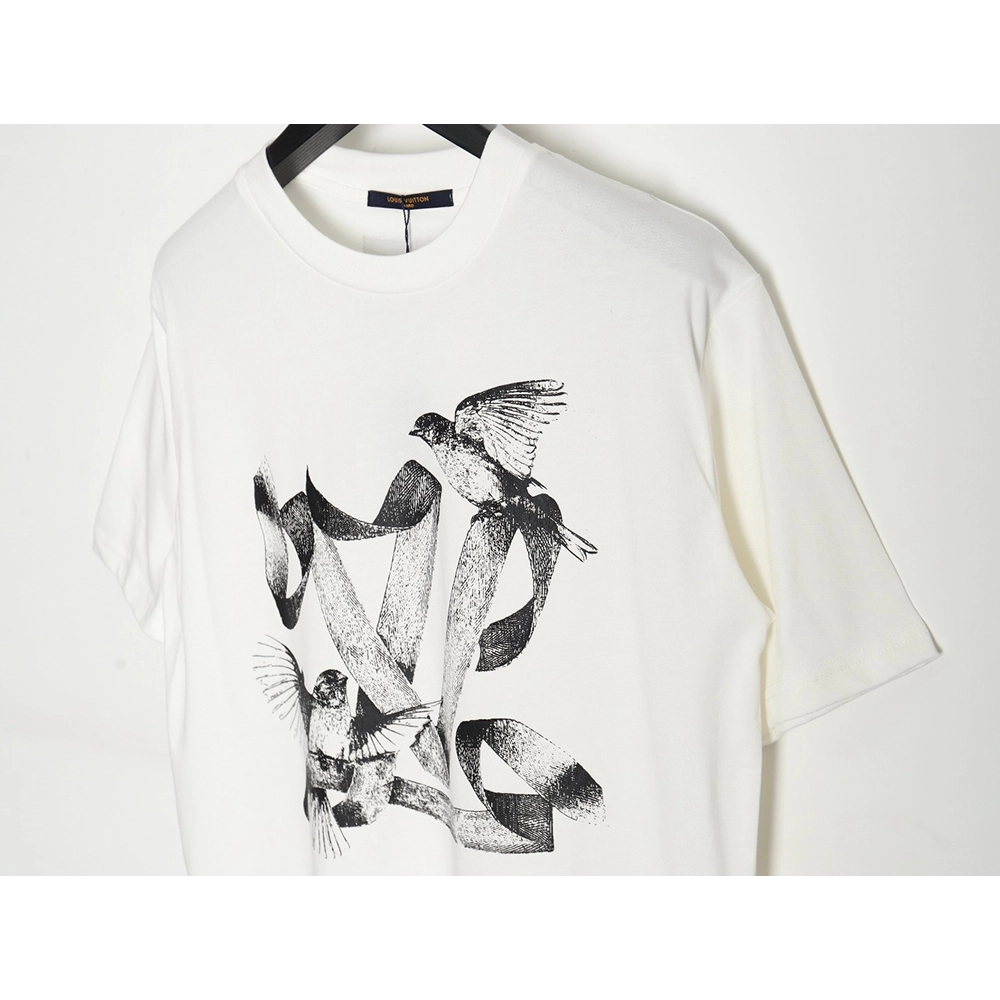 Reps Louis Vuitton 24SS streamer bird print short-sleeved T-shirt,All order with free shipping Reps Louis Vuitton
