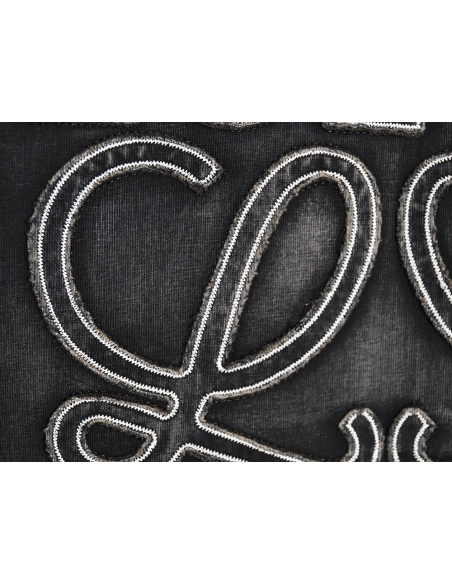 Loewe washed letter embroidered crew neck T-shirt,All order with free shipping Loewe