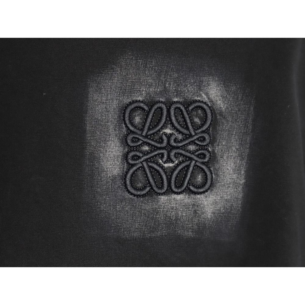 Loewe washed letter embroidered crew neck T-shirt,All order with free shipping Loewe