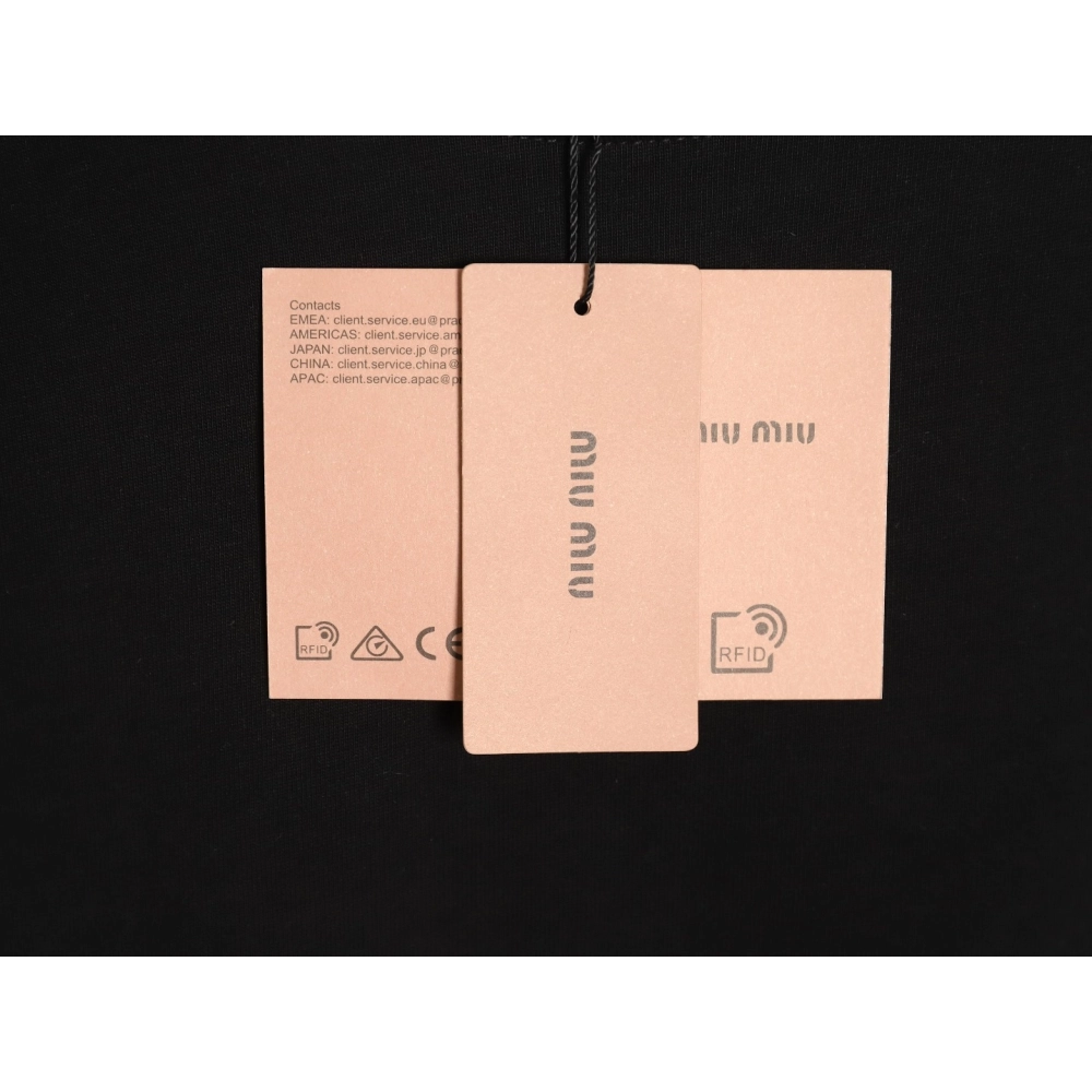 miumiu patch logo short-sleeved T-shirt TSK1,All order with free shipping Miu Miu