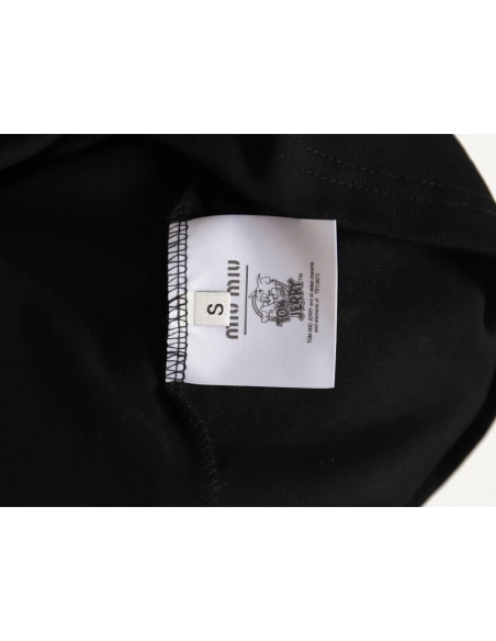 miumiu patch logo short-sleeved T-shirt TSK1,All order with free shipping Miu Miu