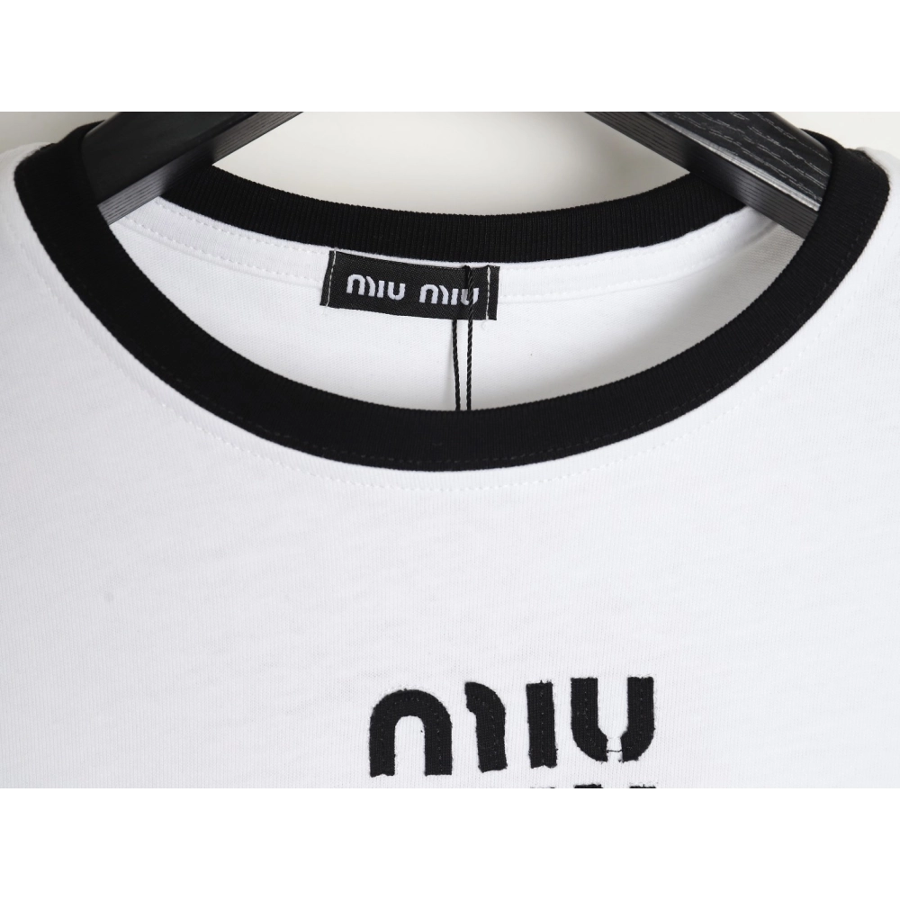 miumiu patch logo short-sleeved T-shirt,All order with free shipping Miu Miu