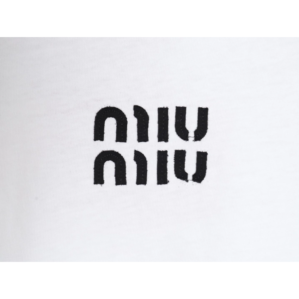 miumiu patch logo short-sleeved T-shirt,All order with free shipping Miu Miu