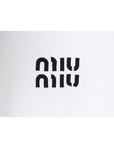miumiu patch logo short-sleeved T-shirt,All order with free shipping Miu Miu