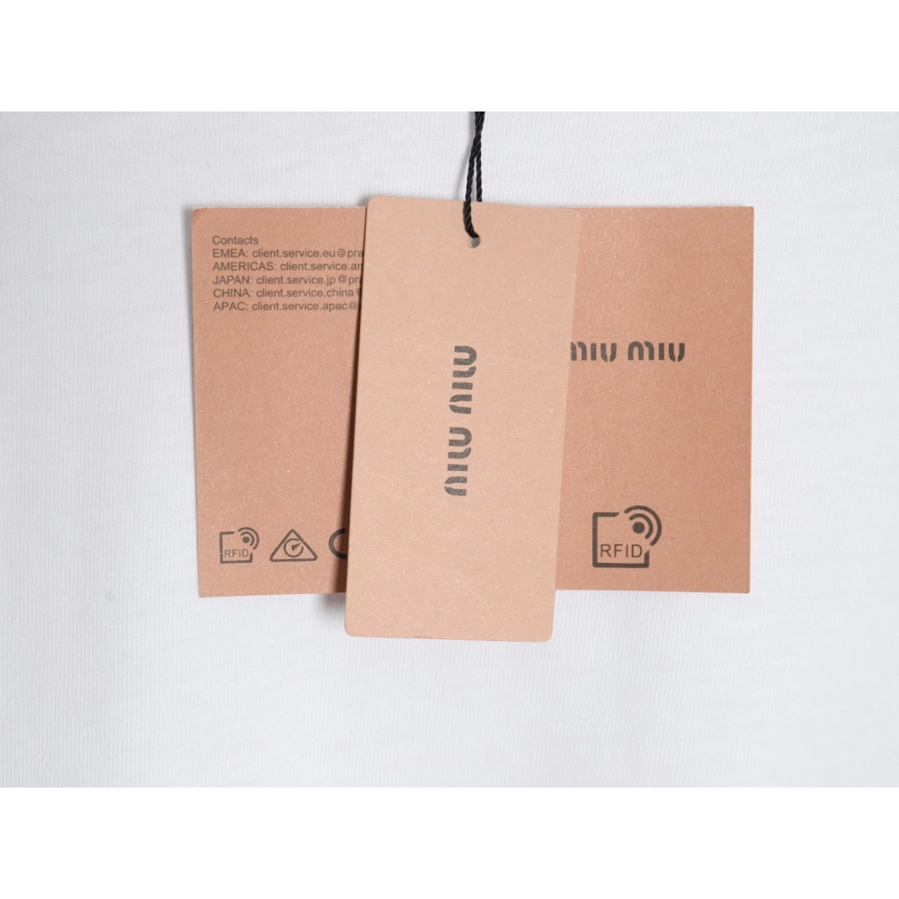 miumiu patch logo short-sleeved T-shirt,All order with free shipping Miu Miu