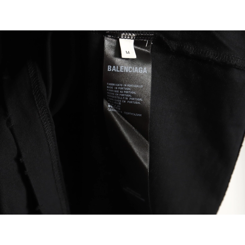 Balenciaga No Comments Cracked Print Washed Ripped Short Sleeve T-shirt TSK1,All order with free shipping Balenciaga