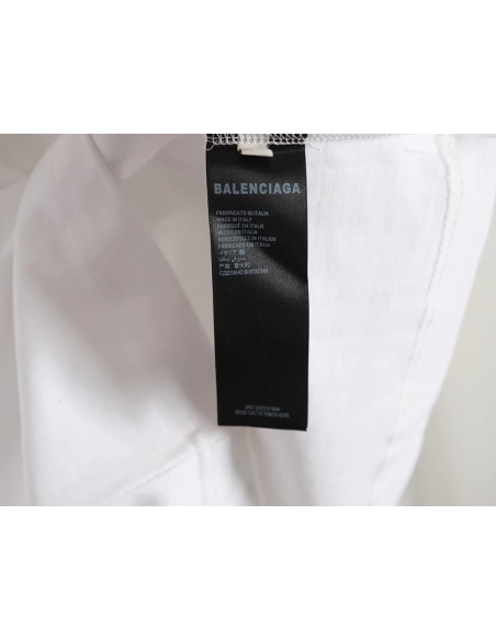 Balenciaga fringed waterfall print short-sleeved T-shirt,All order with free shipping Balenciaga