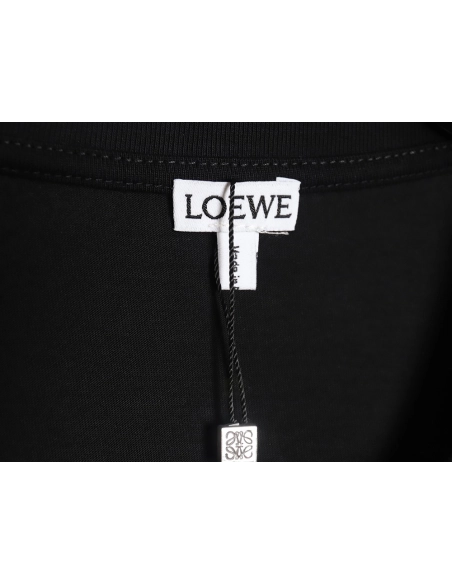 Loewe 22SS fluorescent pink four grass embroidered short-sleeved T-shirt,All order with free shipping Loewe