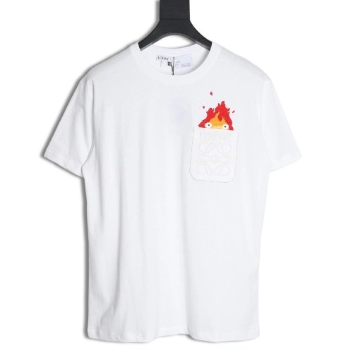 Loewe Totoro Limited Edition Pocket Embroidered Short Sleeve T-Shirt,All order with free shipping Loewe