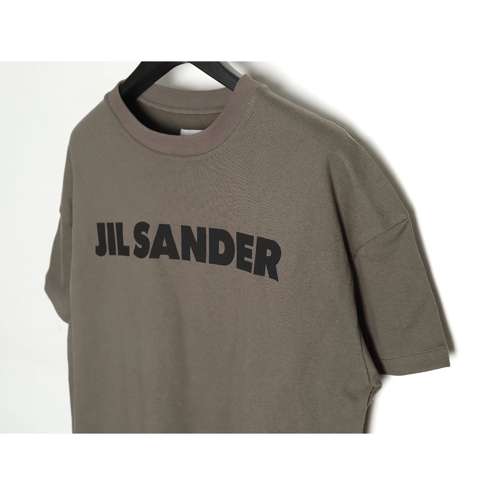 JIL SANDER 24SS gray-green letter print short-sleeved T-shirt,All order with free shipping JIL SANDER