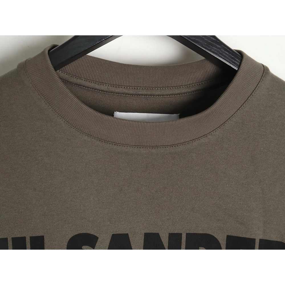 JIL SANDER 24SS gray-green letter print short-sleeved T-shirt,All order with free shipping JIL SANDER