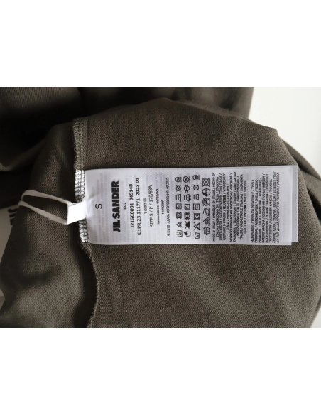 JIL SANDER 24SS gray-green letter print short-sleeved T-shirt,All order with free shipping JIL SANDER