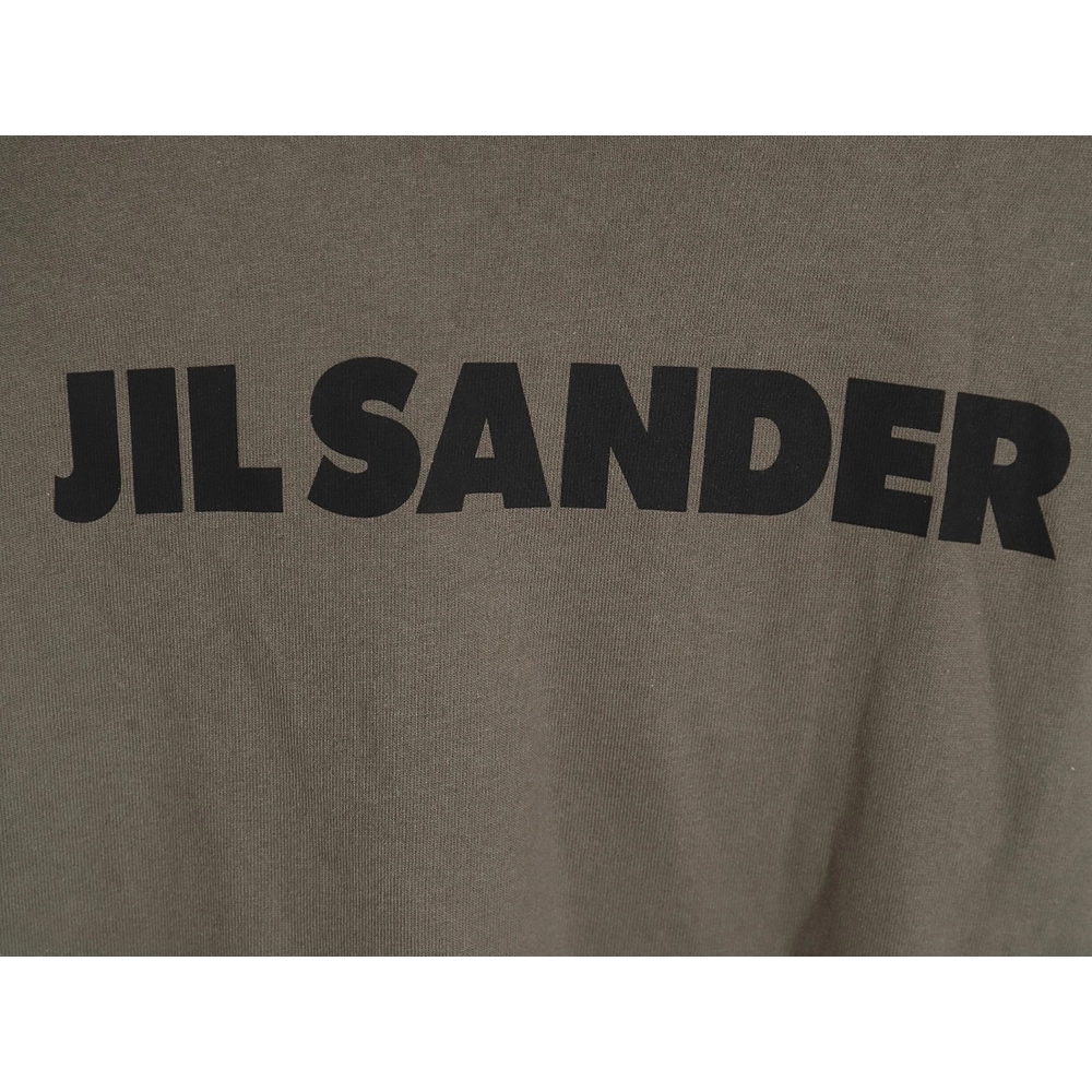 JIL SANDER 24SS gray-green letter print short-sleeved T-shirt,All order with free shipping JIL SANDER