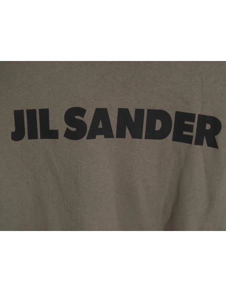 JIL SANDER 24SS gray-green letter print short-sleeved T-shirt,All order with free shipping JIL SANDER